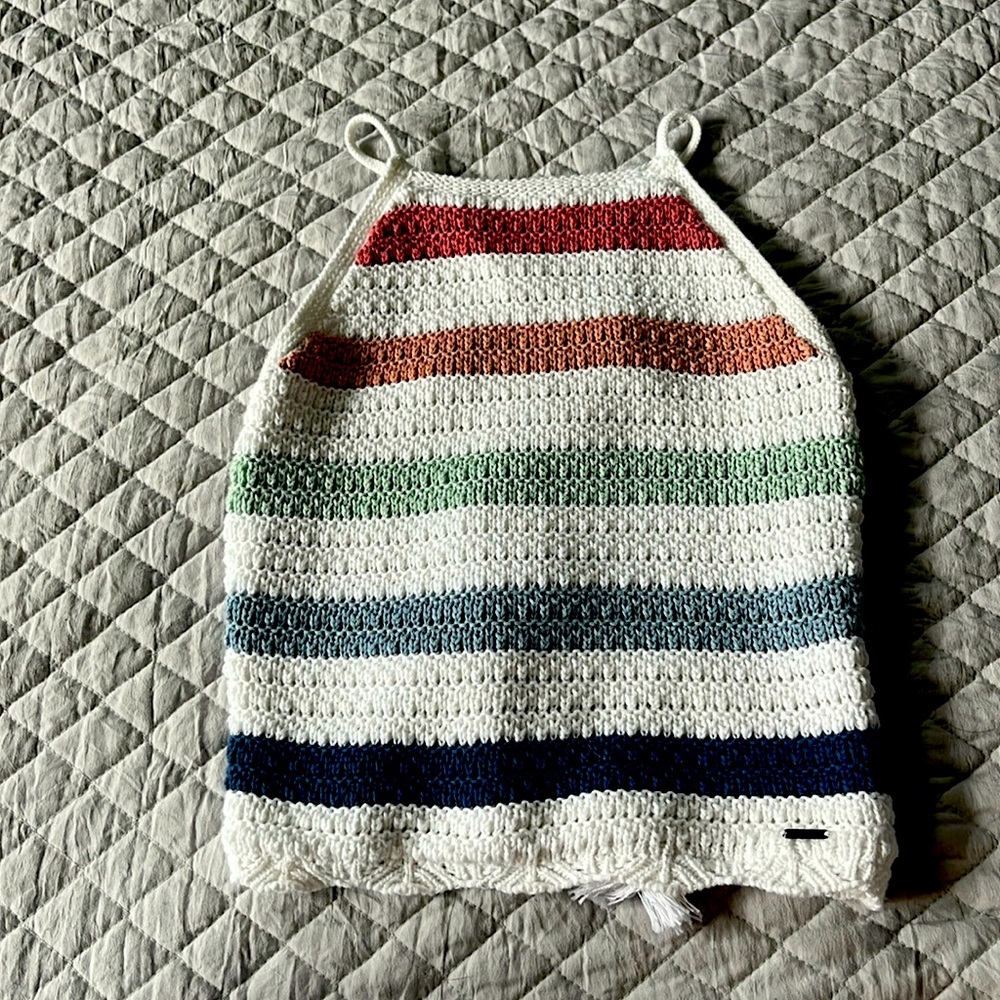 Hollister knit halter top, striped, size small, used